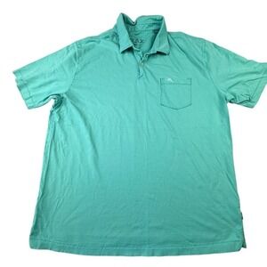 Tommy Bahama Mens‎ Polo Shirt Size XL Short Sleeve Golf Pocket Embroidered Green